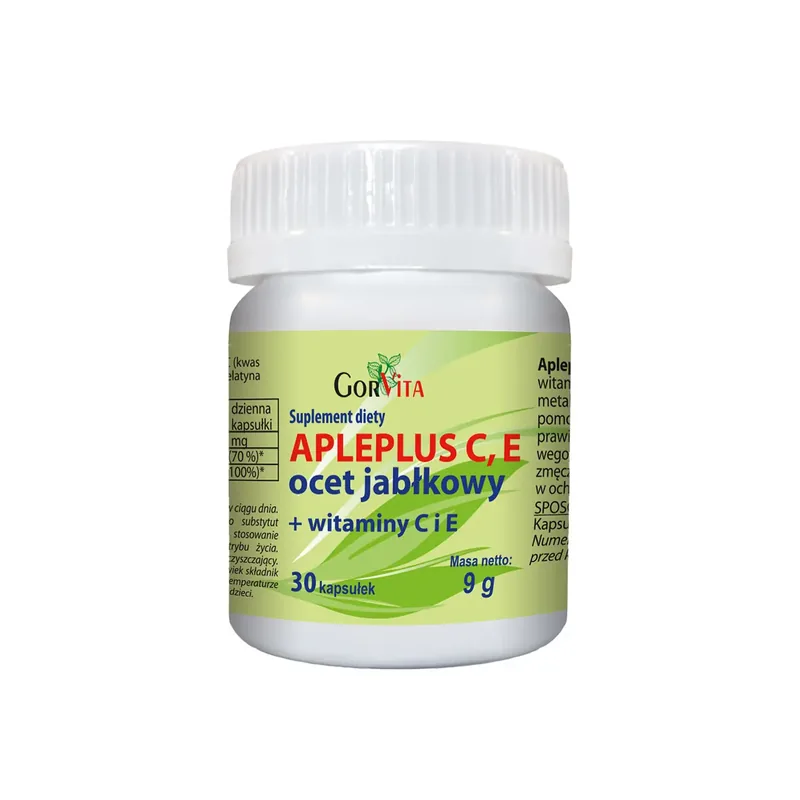 APLEPLUS_CE_x30_kaps Apleplus C,E – Ocet Jabłkowy x30 kaps.