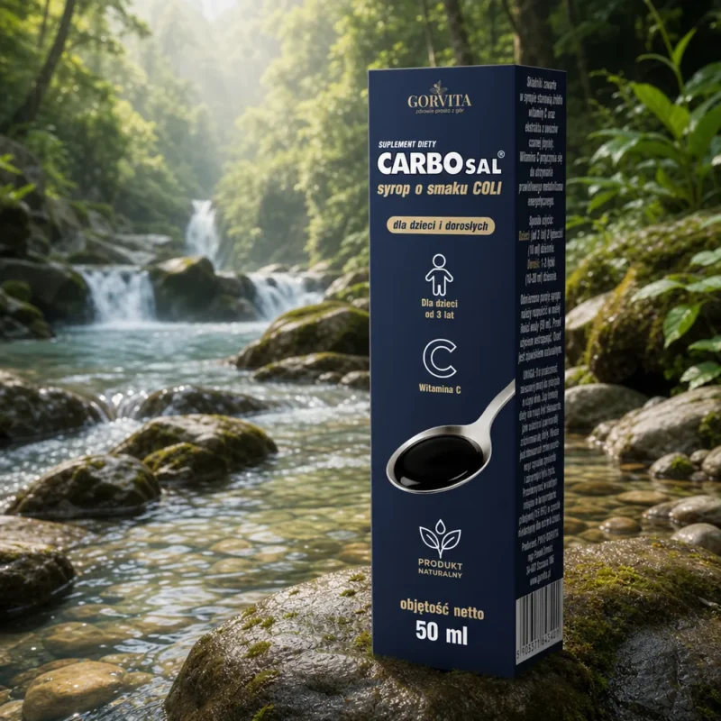 Carbosal syrop 50 ml Gorvita przy górskim wodospadzie