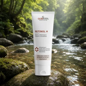 Maść Retinol H Gorvita 60 ml na kamieniu w górskim potoku w Gorcach